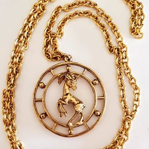 Vintage Celebrity N.Y.  Signed Zodiac  Horoscope Necklace